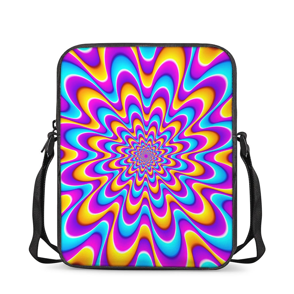 Splashing Colors Moving Optical Illusion Rectangular Crossbody Bag
