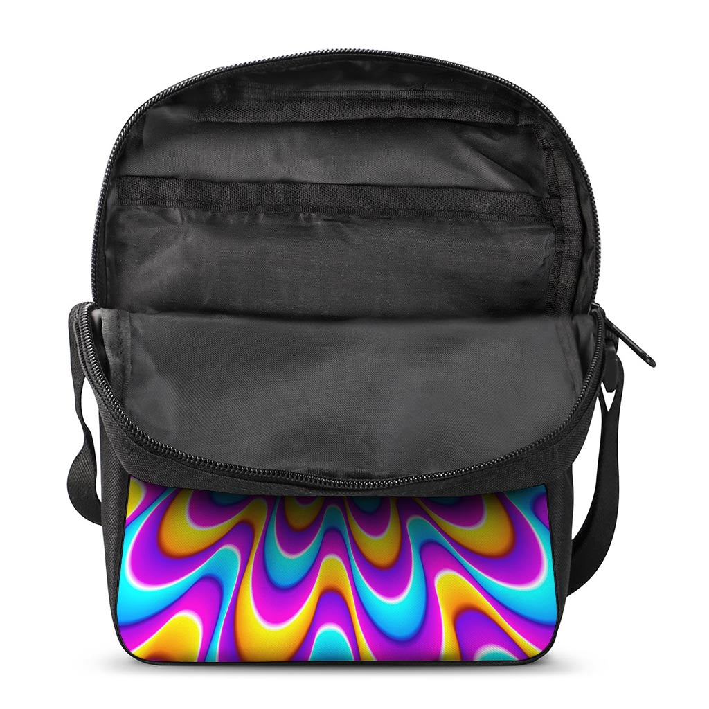 Splashing Colors Moving Optical Illusion Rectangular Crossbody Bag