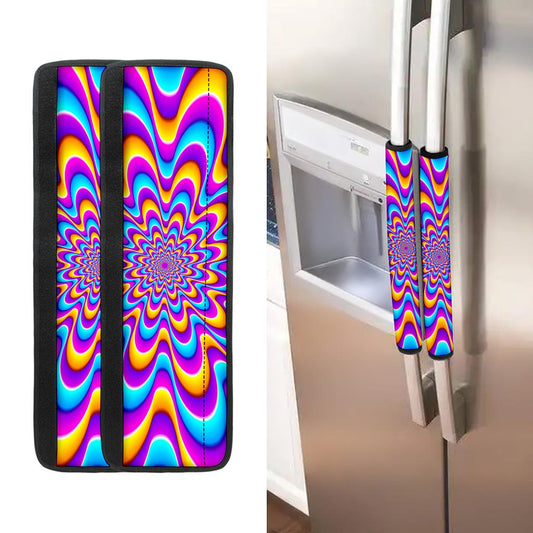 Splashing Colors Moving Optical Illusion Refrigerator Handle Covers