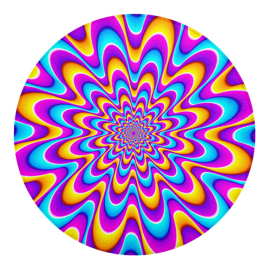 Splashing Colors Moving Optical Illusion Round Blanket