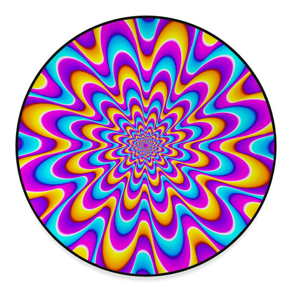 Splashing Colors Moving Optical Illusion Round Floor Mat