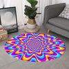 Splashing Colors Moving Optical Illusion Round Rug