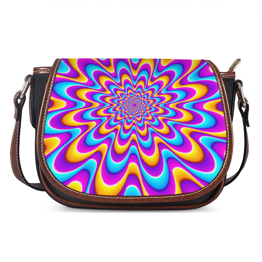 Splashing Colors Moving Optical Illusion Saddle Bag