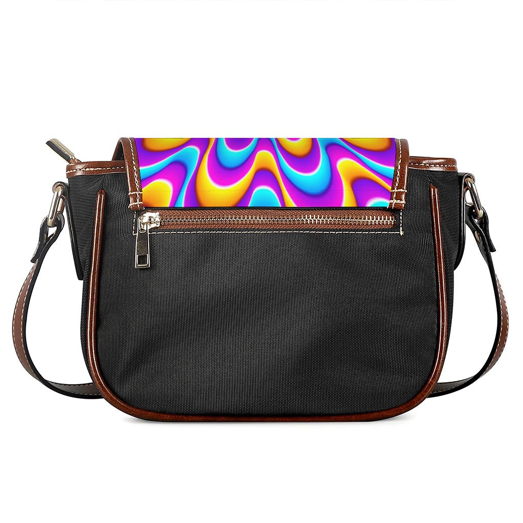 Splashing Colors Moving Optical Illusion Saddle Bag