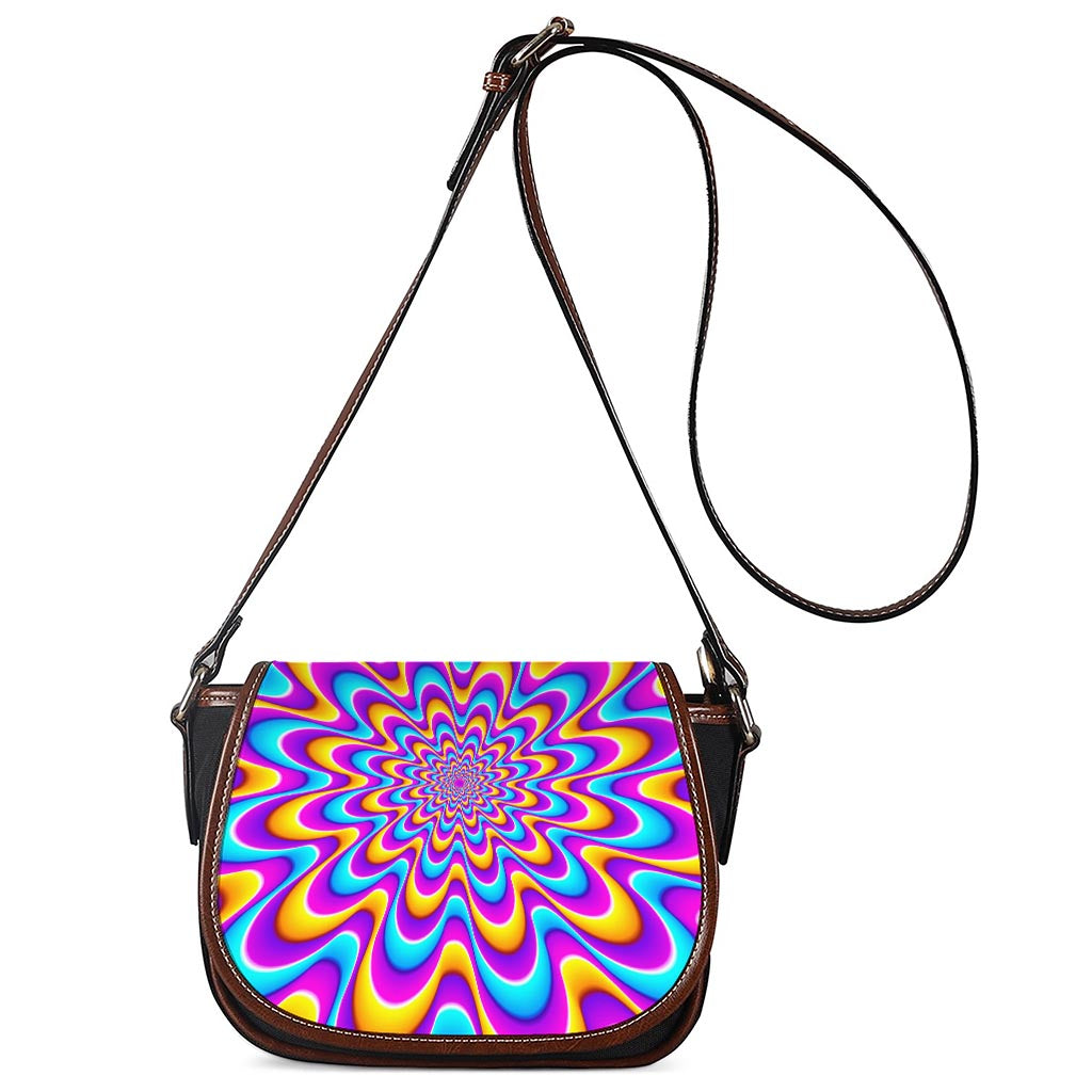 Splashing Colors Moving Optical Illusion Saddle Bag