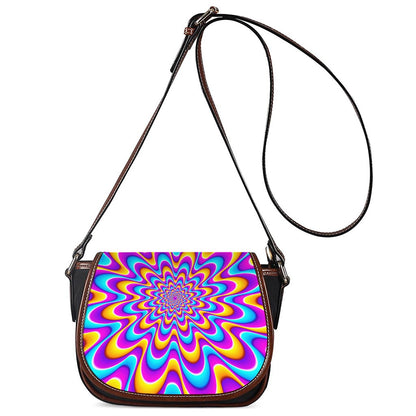 Splashing Colors Moving Optical Illusion Saddle Bag