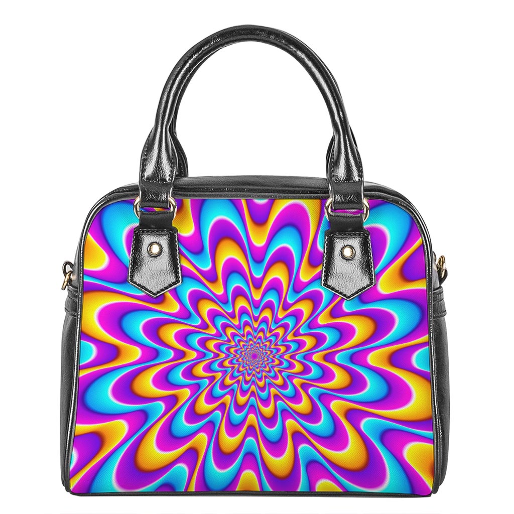 Splashing Colors Moving Optical Illusion Shoulder Handbag