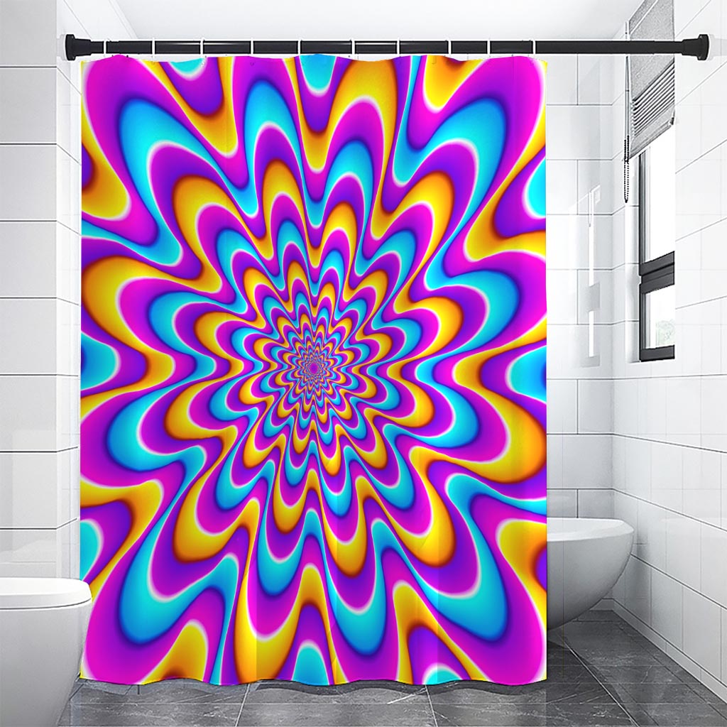 Splashing Colors Moving Optical Illusion Shower Curtain
