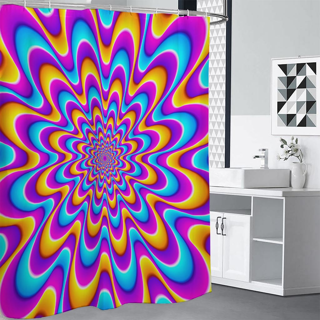 Splashing Colors Moving Optical Illusion Shower Curtain