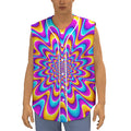 Splashing Colors Moving Optical Illusion Sleeveless Baseball Jersey