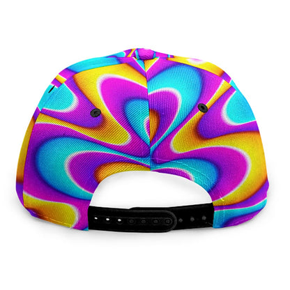 Splashing Colors Moving Optical Illusion Snapback Cap
