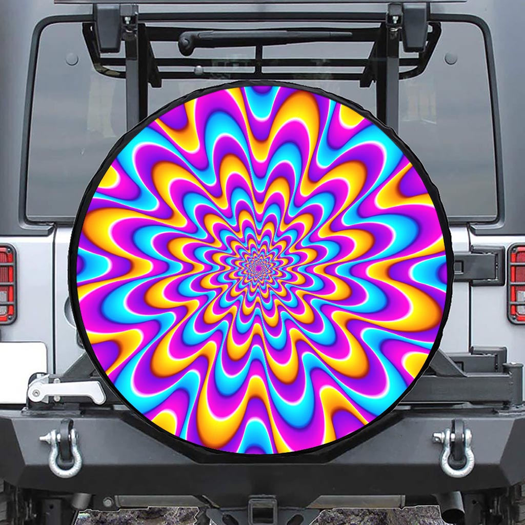 Splashing Colors Moving Optical Illusion Tire Cover