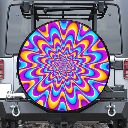 Splashing Colors Moving Optical Illusion Tire Cover