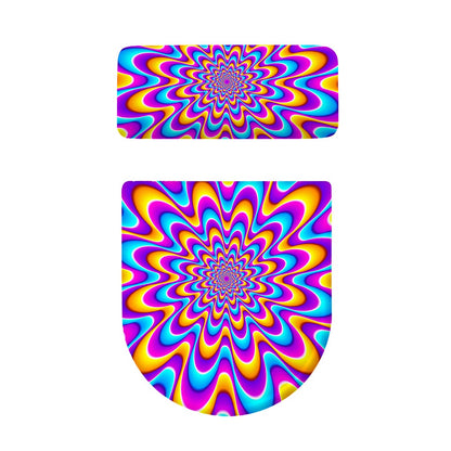 Splashing Colors Moving Optical Illusion Toilet Lid And Tank Cover Set