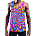 Splashing Colors Moving Optical Illusion Men's Workout Tank Top