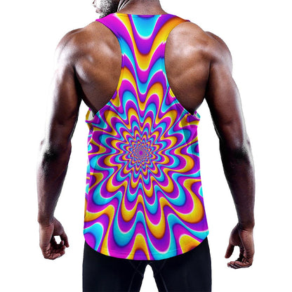 Splashing Colors Moving Optical Illusion Training Tank Top