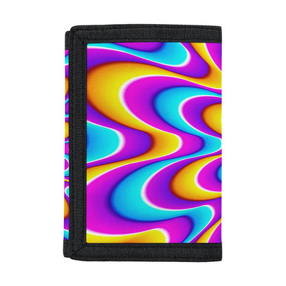 Splashing Colors Moving Optical Illusion Trifold Wallet