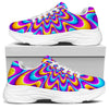 Splashing Colors Moving Optical Illusion White Chunky Shoes