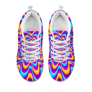 Splashing Colors Moving Optical Illusion White Running Shoes