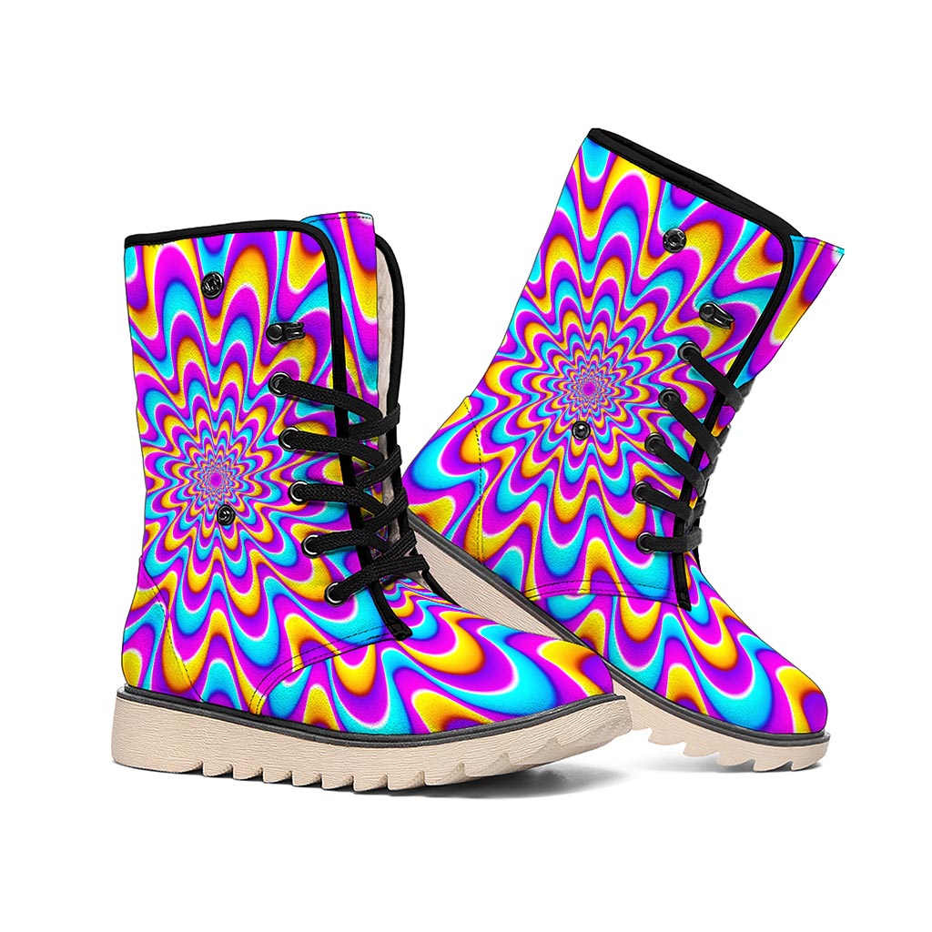 Splashing Colors Moving Optical Illusion Winter Boots