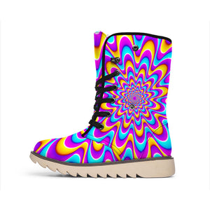 Splashing Colors Moving Optical Illusion Winter Boots