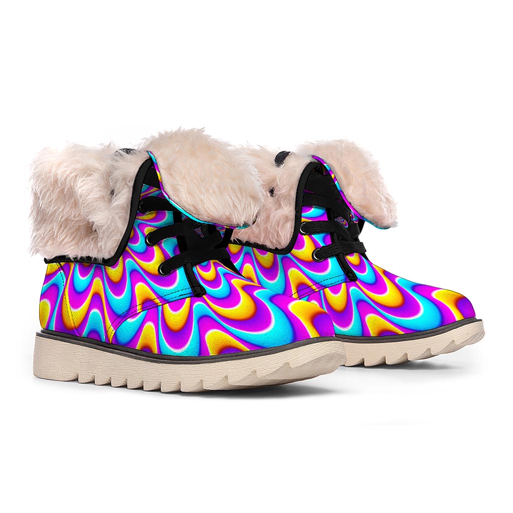 Splashing Colors Moving Optical Illusion Winter Boots