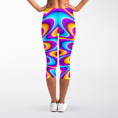 Splashing Colors Moving Optical Illusion Women's Capri Leggings