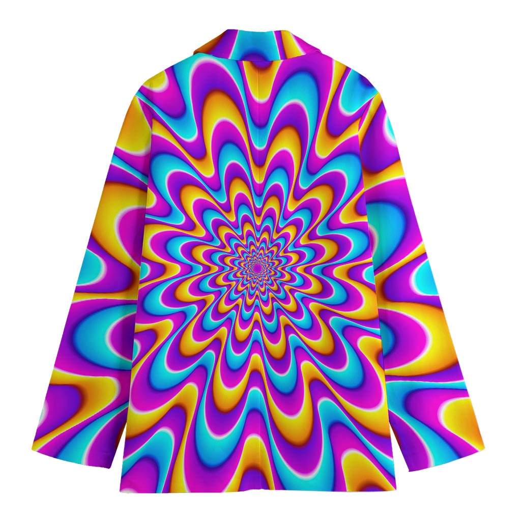 Splashing Colors Moving Optical Illusion Women's Cotton Blazer