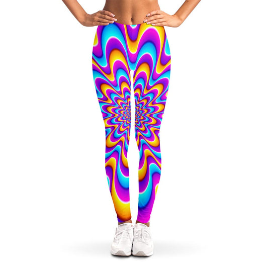 Splashing Colors Moving Optical Illusion Women's Leggings