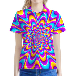 Splashing Colors Moving Optical Illusion Women's Polo Shirt