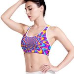 Splashing Colors Moving Optical Illusion Women's Sports Bra