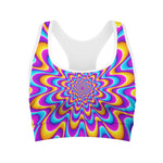 Splashing Colors Moving Optical Illusion Women's Sports Bra