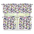 Spring Butterfly Pattern Print 3 Piece Kitchen Curtains