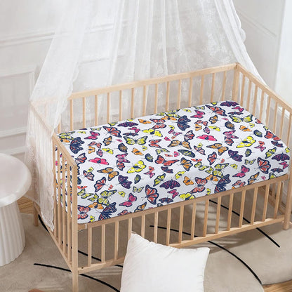 Spring Butterfly Pattern Print Baby Crib Sheet