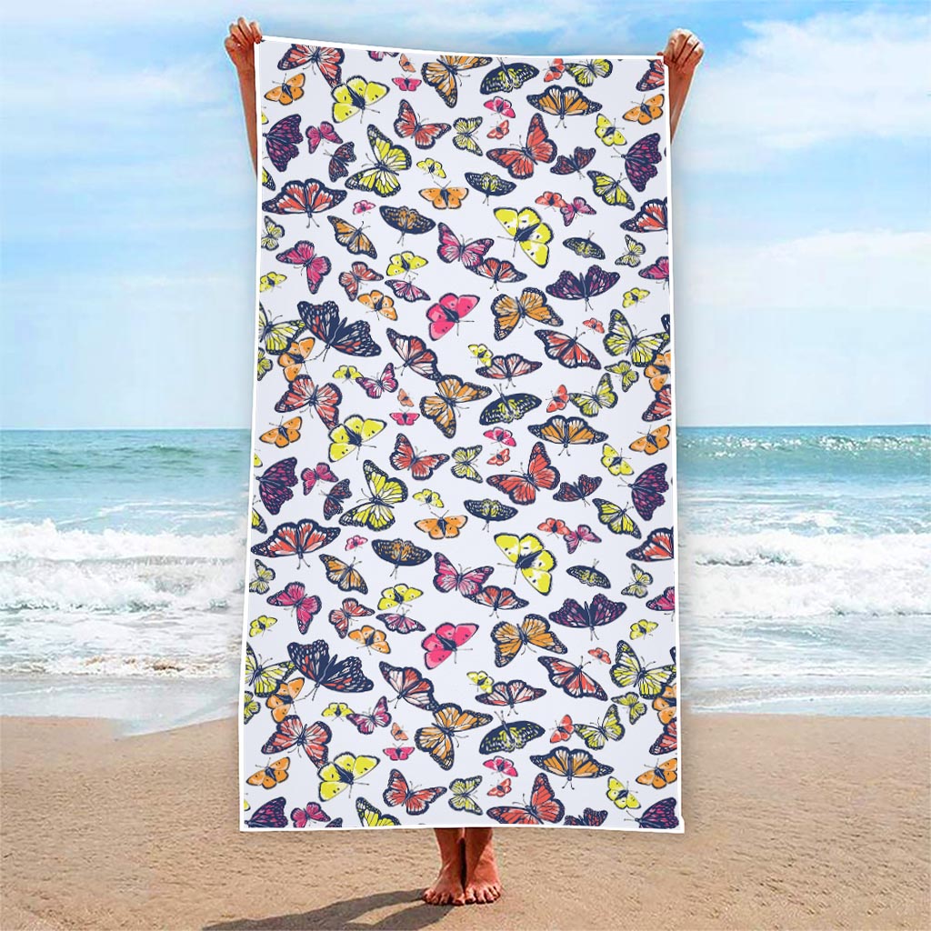 Spring Butterfly Pattern Print Beach Towel