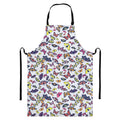 Spring Butterfly Pattern Print Bib Apron With Pocket