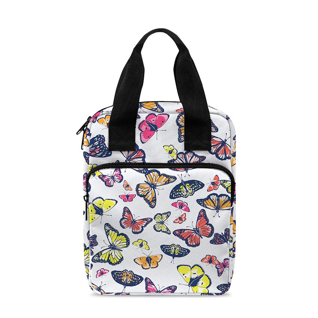 Spring Butterfly Pattern Print Bible Tote Bag