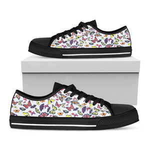 Spring Butterfly Pattern Print Black Low Top Sneakers