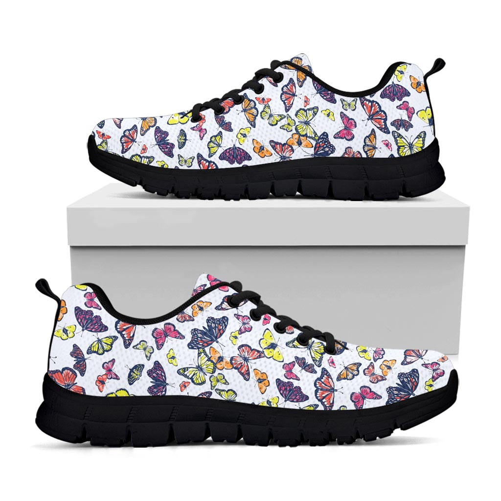 Spring Butterfly Pattern Print Black Running Shoes