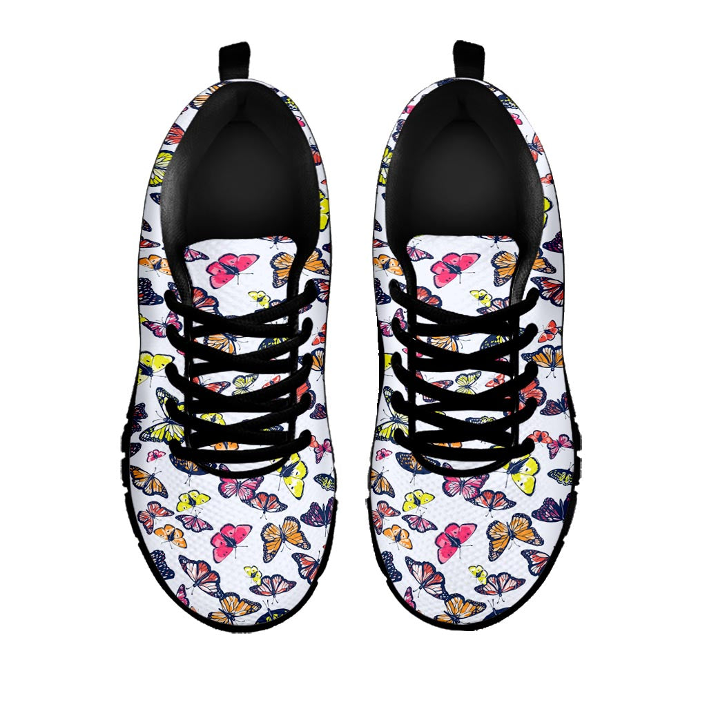 Spring Butterfly Pattern Print Black Running Shoes