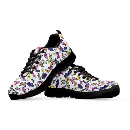 Spring Butterfly Pattern Print Black Running Shoes