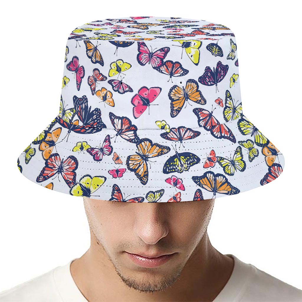 Spring Butterfly Pattern Print Bucket Hat