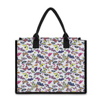 Spring Butterfly Pattern Print Canvas Tote Bag