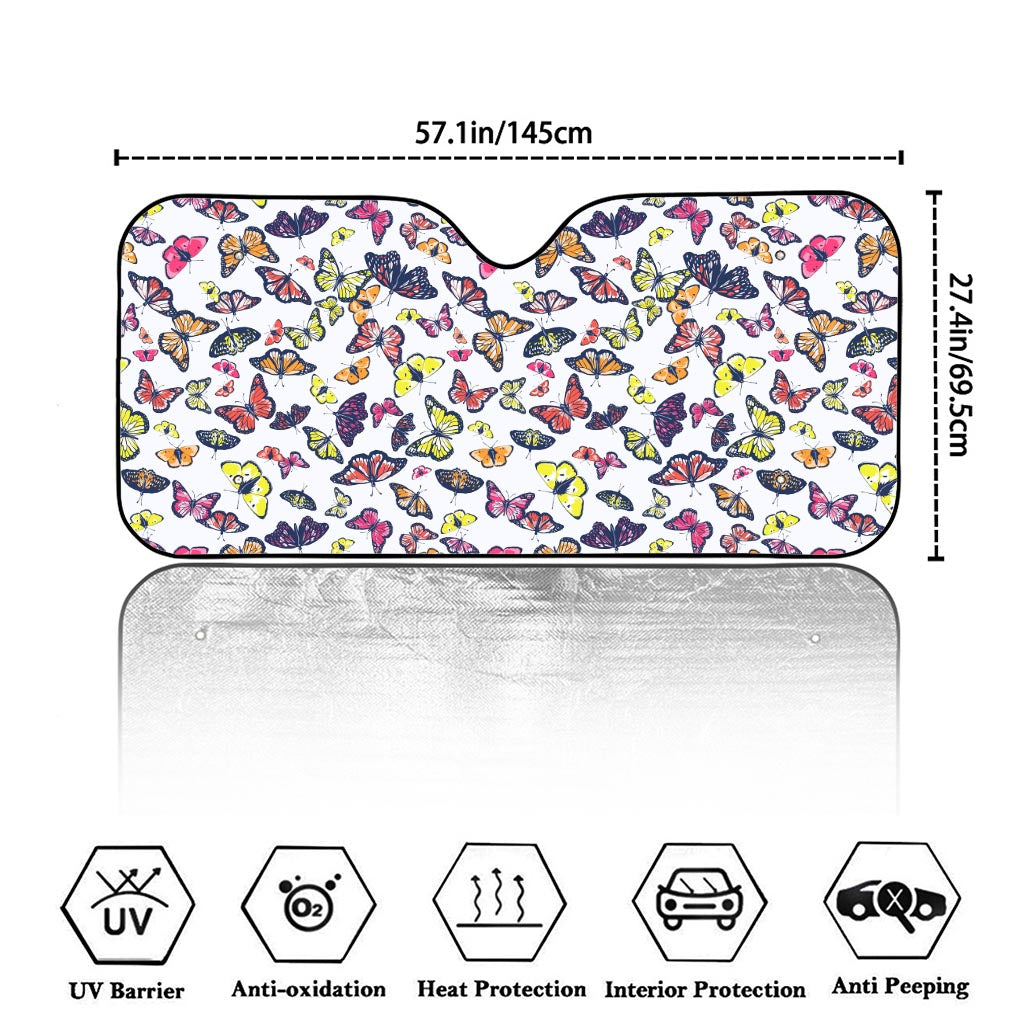 Spring Butterfly Pattern Print Car Windshield Sun Shade