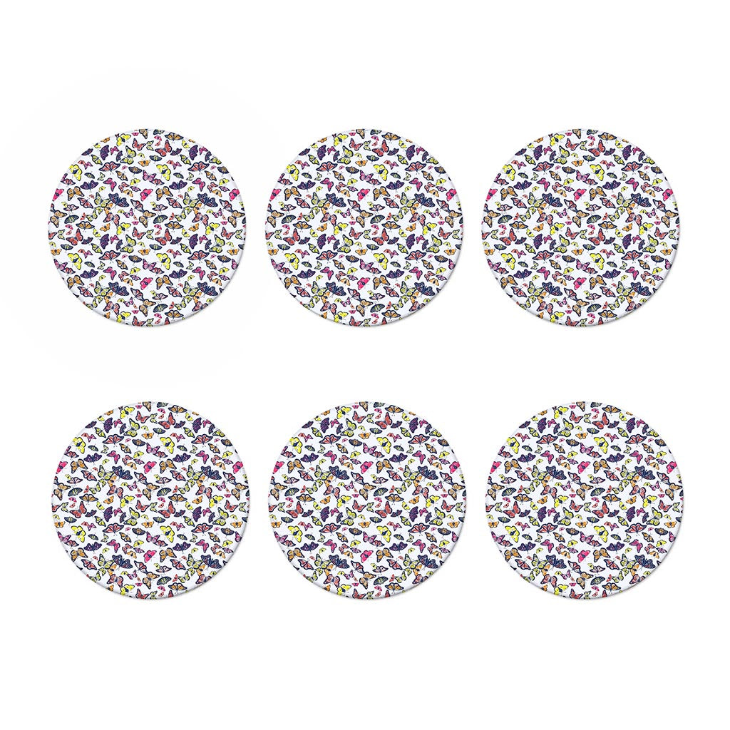 Spring Butterfly Pattern Print Coaster Set