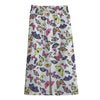 Spring Butterfly Pattern Print Cotton Front Slit Maxi Skirt