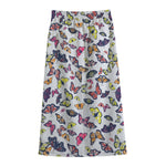 Spring Butterfly Pattern Print Cotton Front Slit Maxi Skirt