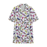 Spring Butterfly Pattern Print Cotton Hawaiian Shirt