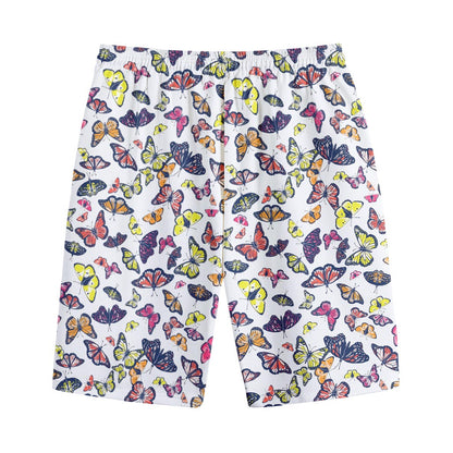 Spring Butterfly Pattern Print Cotton Shorts