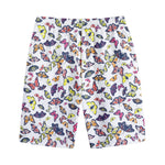 Spring Butterfly Pattern Print Cotton Shorts